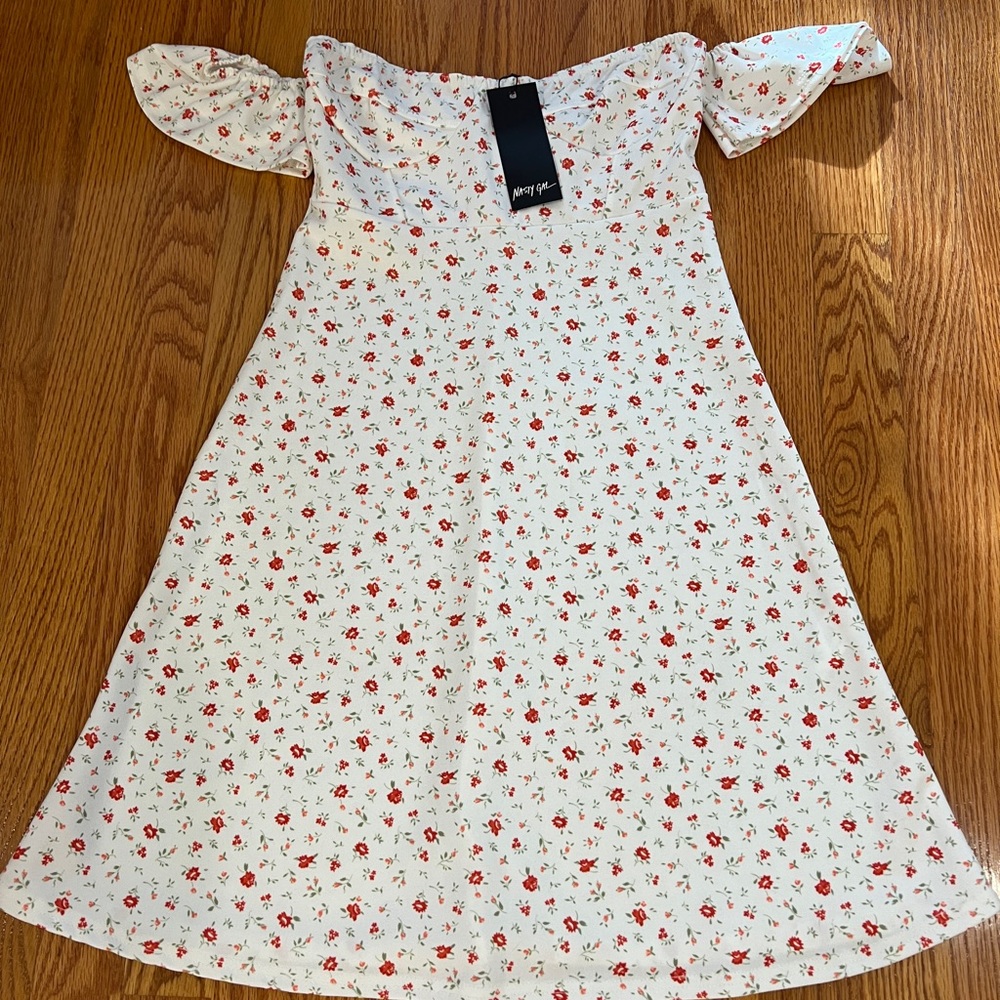 Nastygal Offshoulder Floral Mini Dress